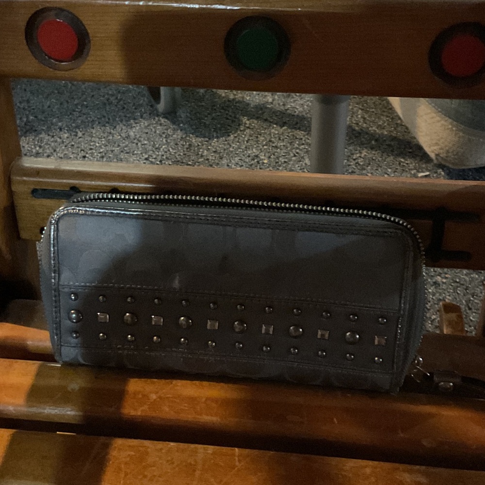 Tan Studded Wallet coach